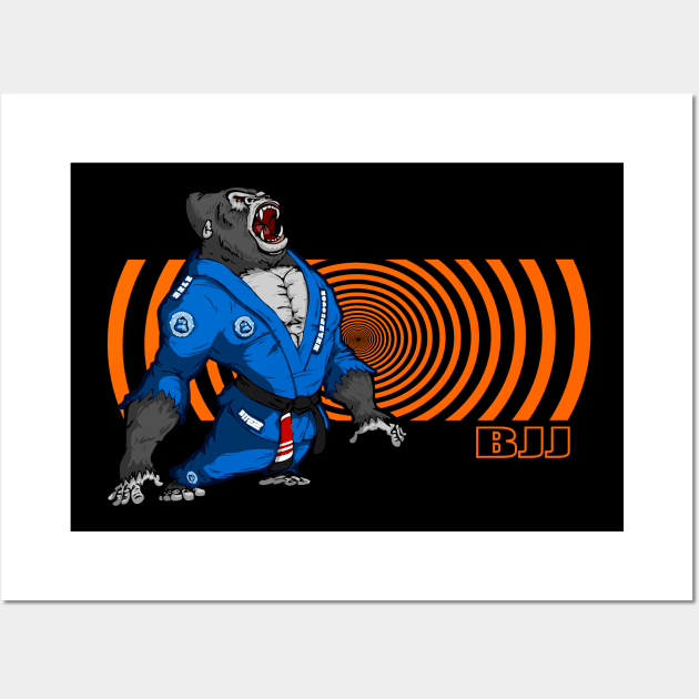 BJJ gorilla mma design Wall Art by Helepictor Rugby